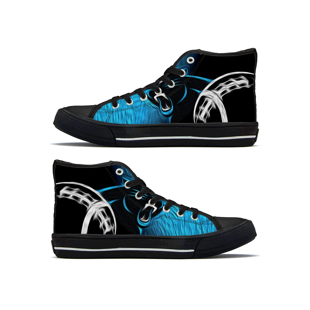Women's Carolina Panthers High Top Canvas Sneakers 002 Women's Carolina Panthers High Top Canvas Sneakers 002